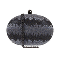 Bolsa Festa Clutch Oval Vidrilhos Preta