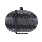 Bolsa Festa Clutch Oval Vidrilhos Preta