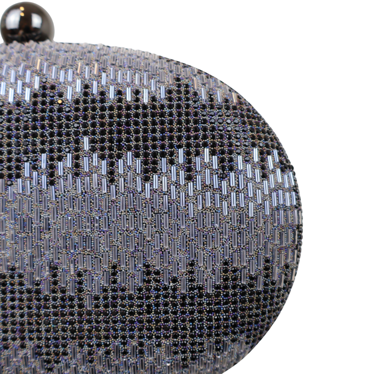 Bolsa Festa Clutch Oval Vidrilhos Preta