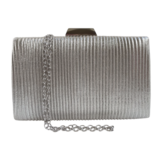 Bolsa Festa Clutch Frizada Prata