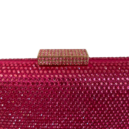 Bolsa de Festa Clutch Retangular Pedraria Rosa