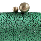 Bolsa Festa Clutch Pedraria Strass Oval Verde