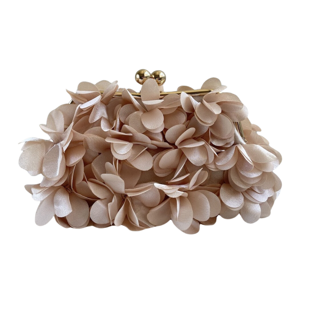 Bolsa Festa Clutch Flores Bege