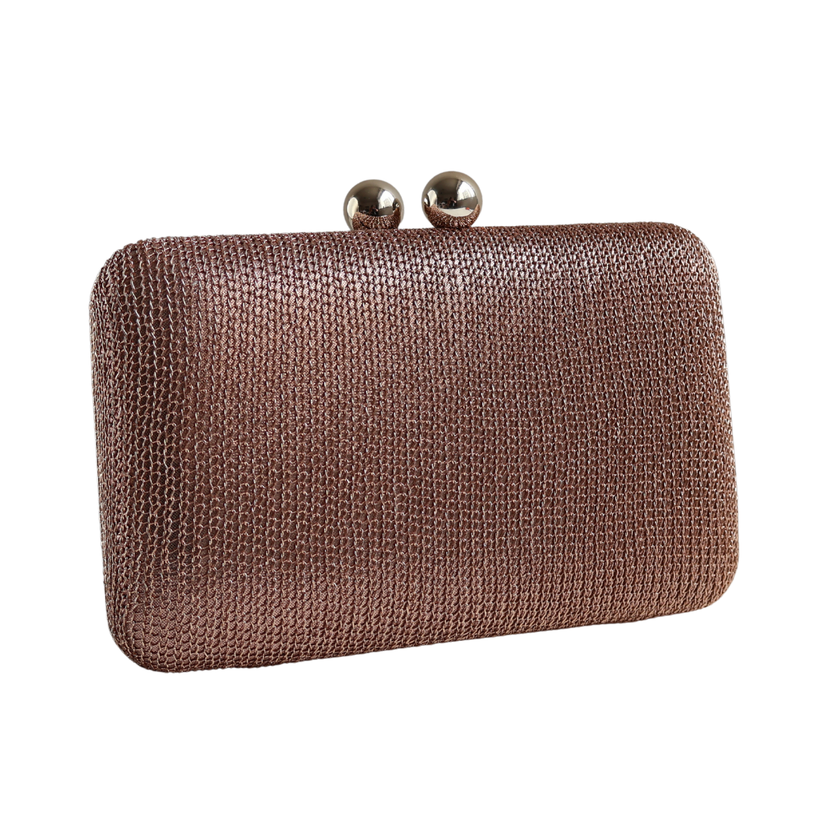Bolsa de Festa Clutch Malha Rosê Gold