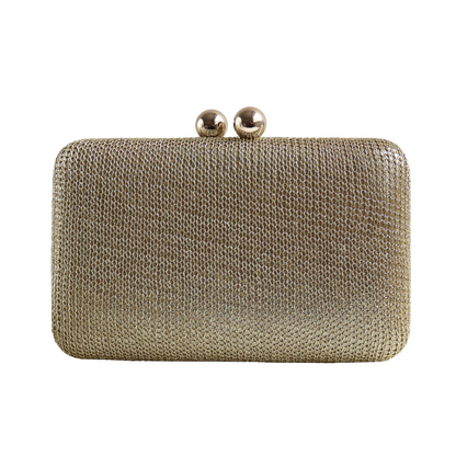 Bolsa de Festa Clutch Malha Dourada
