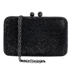 Bolsa Festa Clutch Pedraria Retangular Preta