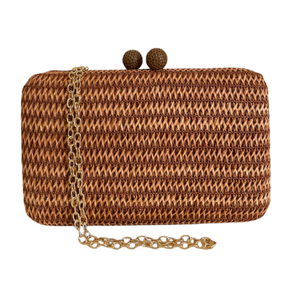 Bolsa Clutch Festa Palha Marrom