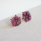 Brinco Dourado e Cristal Rosa - Semijoia