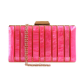 Bolsa de Festa Clutch Metal e Acrílico Rosa