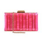 Bolsa de Festa Clutch Metal e Acrílico Rosa