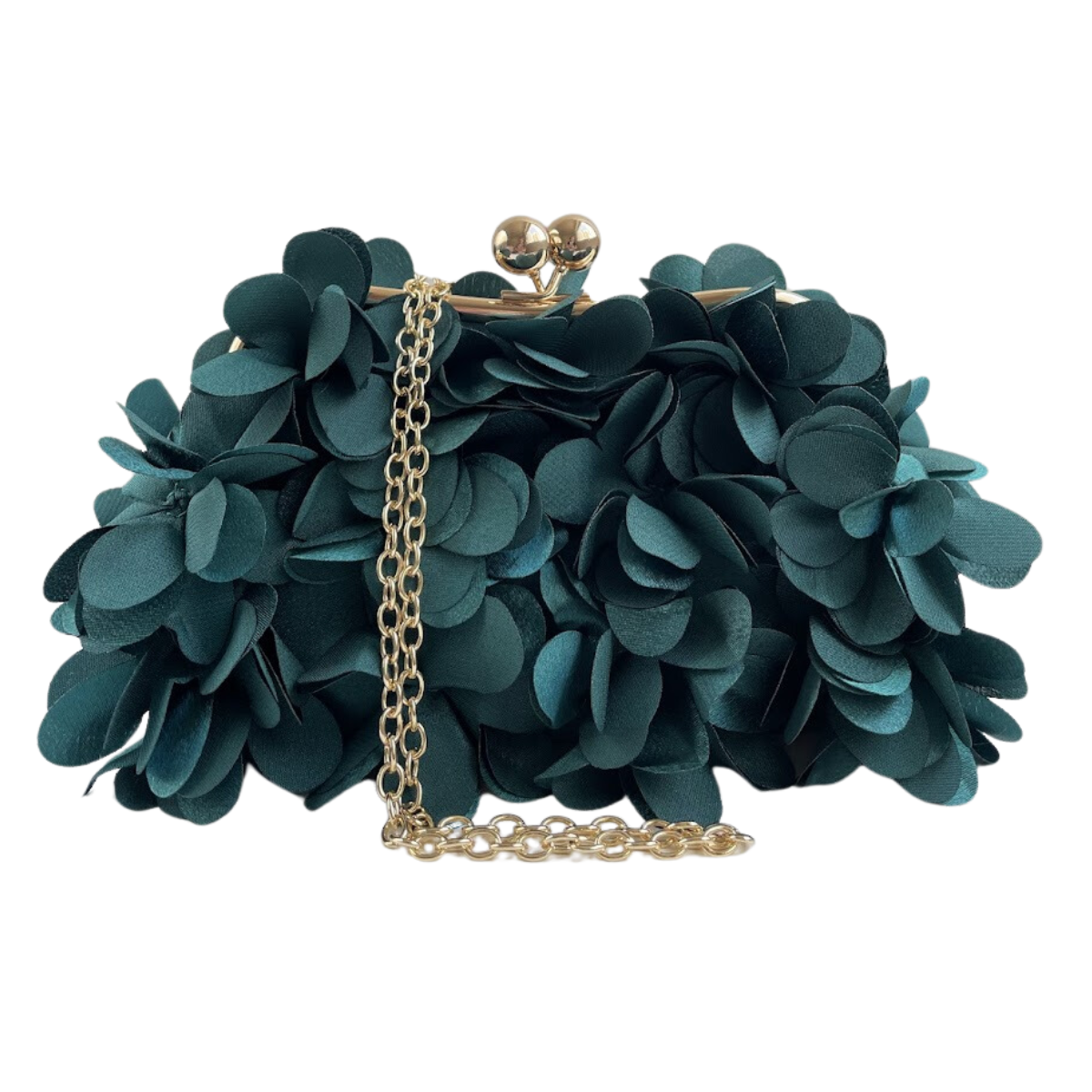 Bolsa Festa Clutch Flores Verde Escuro