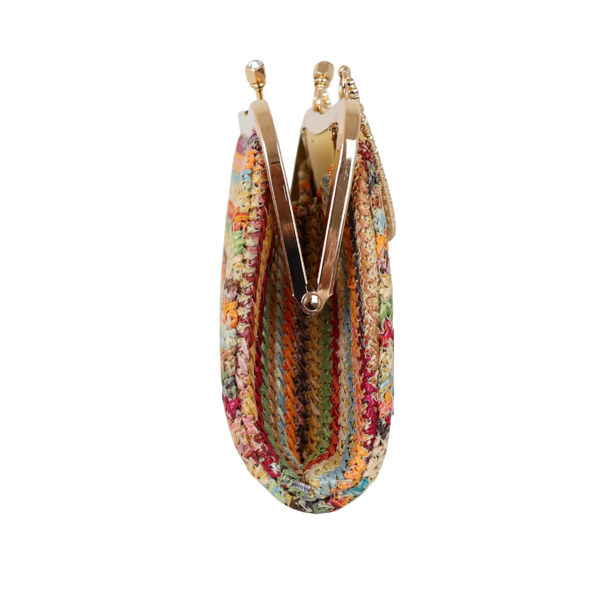 Bolsa Pouch Festa Clutch Palha Colorida