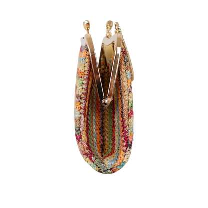 Bolsa Pouch Festa Clutch Palha Colorida