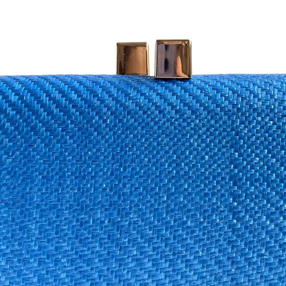 Bolsa de Festa Clutch Palha Azul