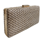 Bolsa Festa Clutch Trama Palha Bege Escuro - ReUse