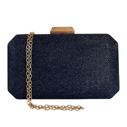 Bolsa de Festa Clutch Azul Marinho Brilho