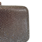 Bolsa de Festa Clutch Pedraria Strass Prata Escuro - ReUse
