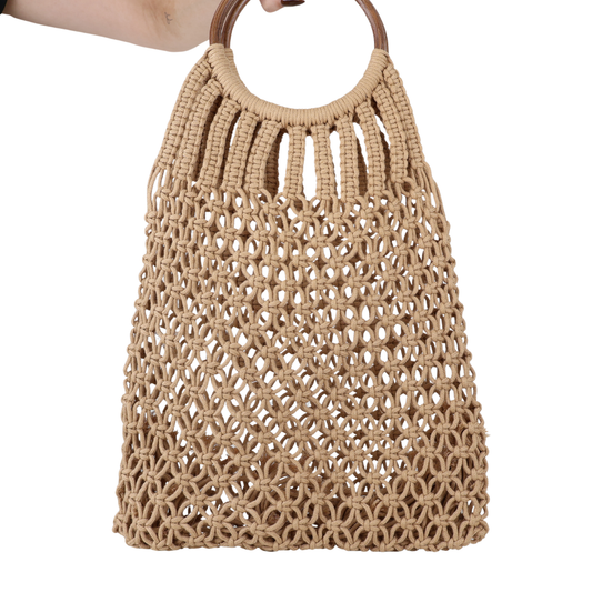 Bolsa Média Macramê Bege - ReUse