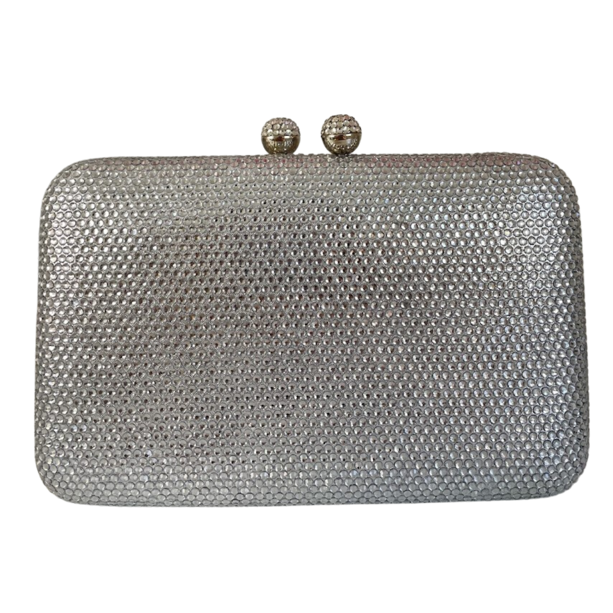 Bolsa de Festa Clutch Pedraria Prateada Retangular