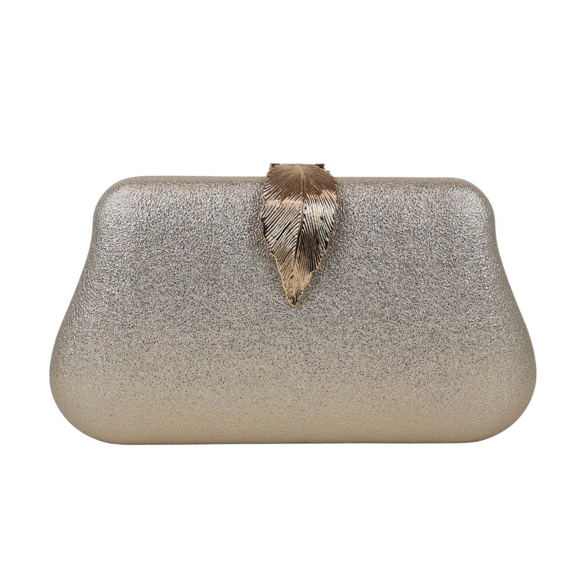 Bolsa Clutch Festa Fecho de Folha Dourada