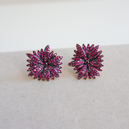 Brinco Dourado e Cristal Rosa - Semijoia