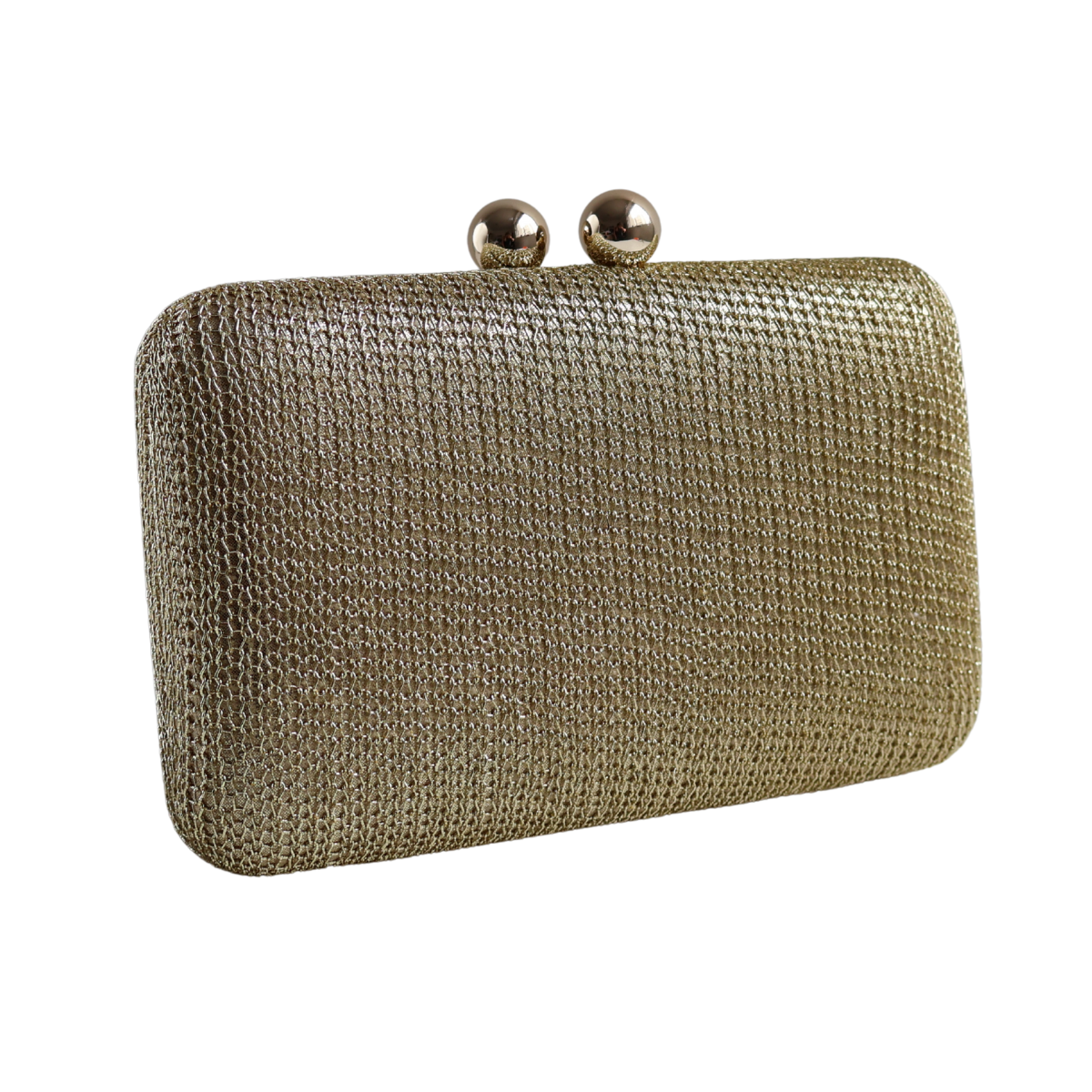 Bolsa de Festa Clutch Malha Dourada