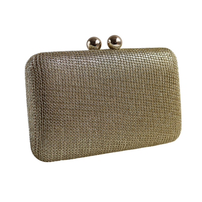 Bolsa de Festa Clutch Malha Dourada
