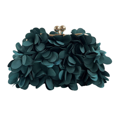 Bolsa Festa Clutch Flores Verde Escuro