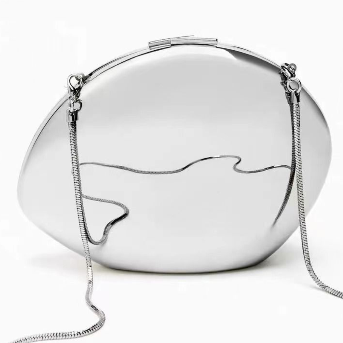 Bolsa de Festa Clutch Prata Metalizada - ReUse