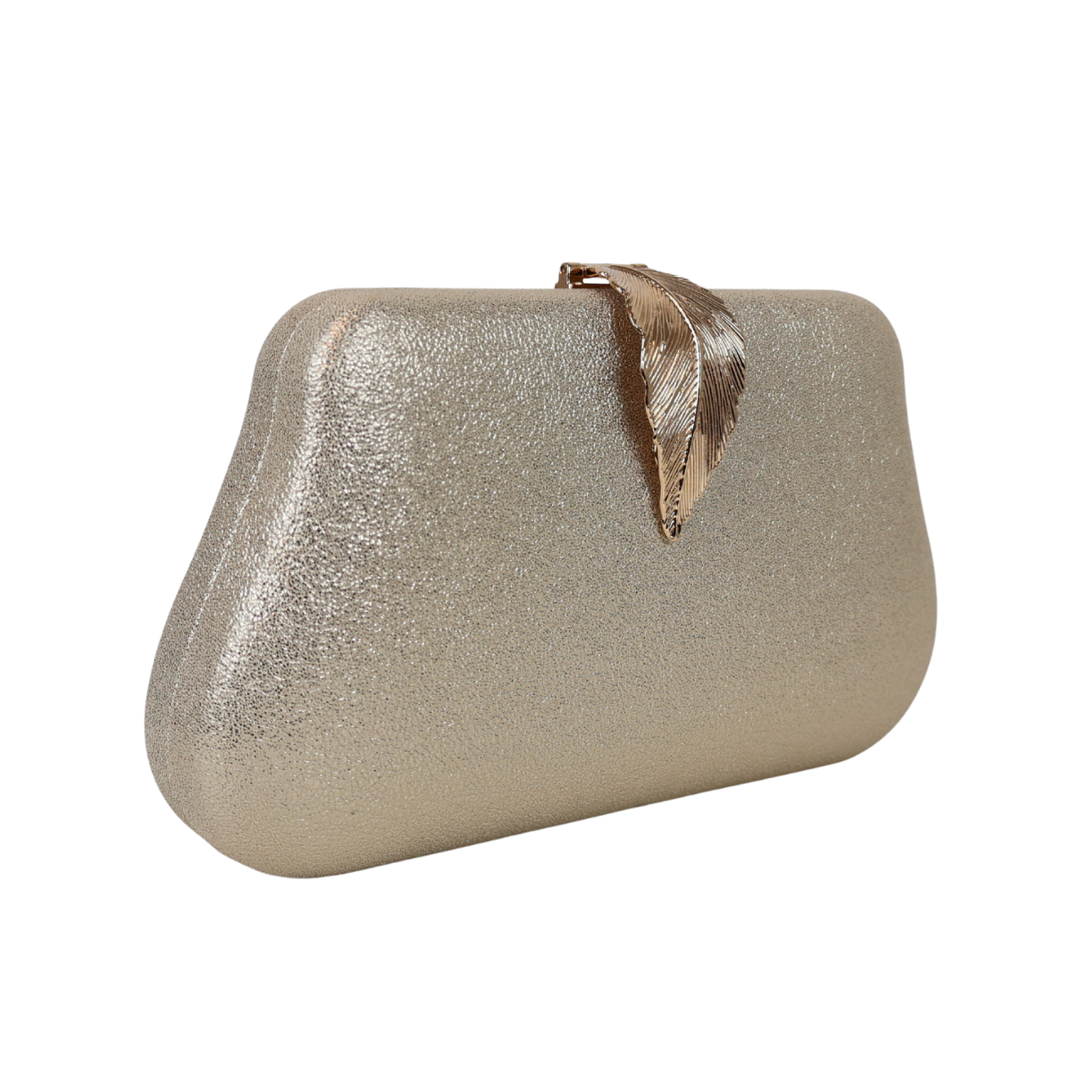 Bolsa Clutch Festa Fecho de Folha Dourada