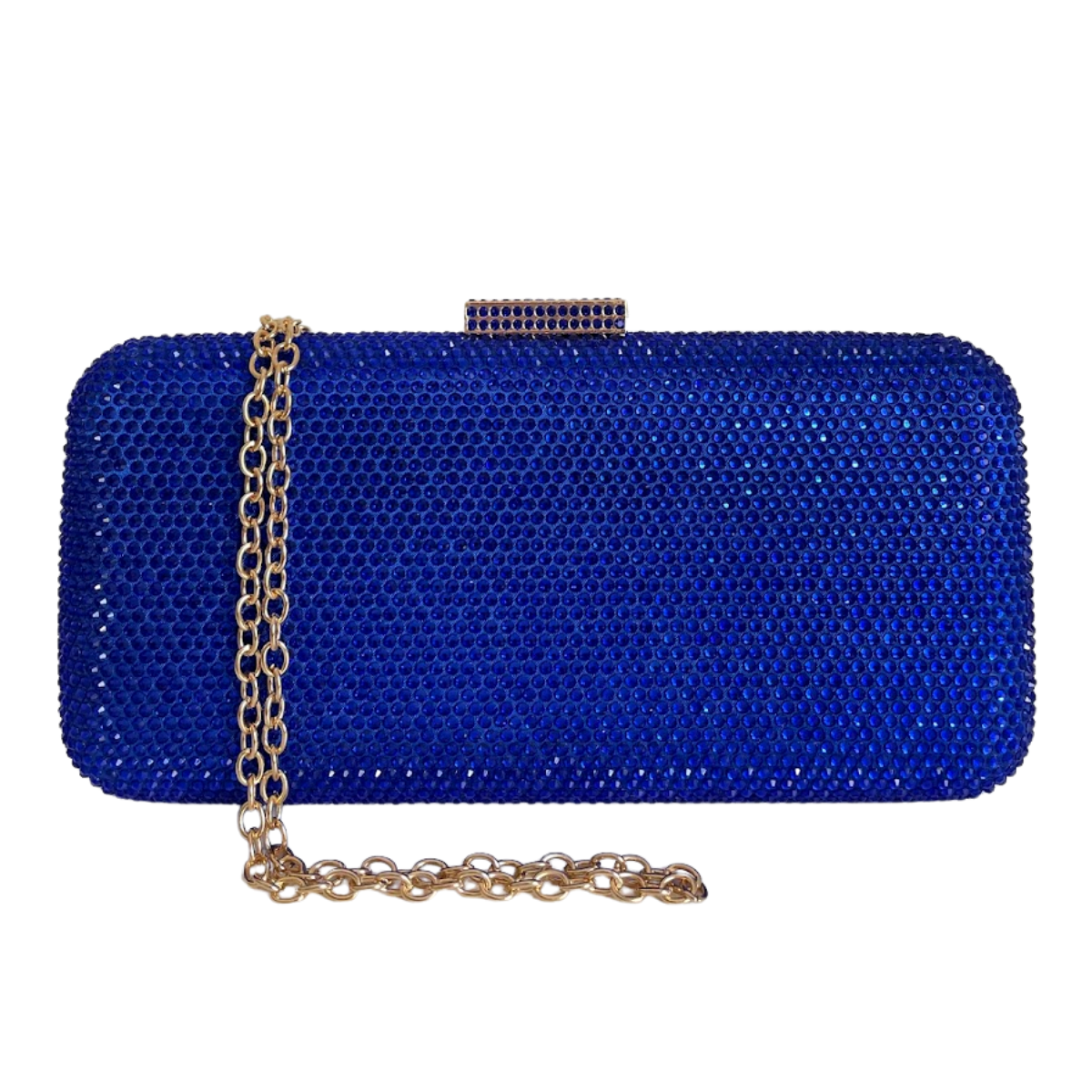 Bolsa de Festa Clutch Retangular Pedraria Azul