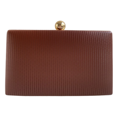 Bolsa Clutch Festa Vinil Marrom