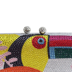 Bolsa de Festa Clutch Pedraria Prata Toucan