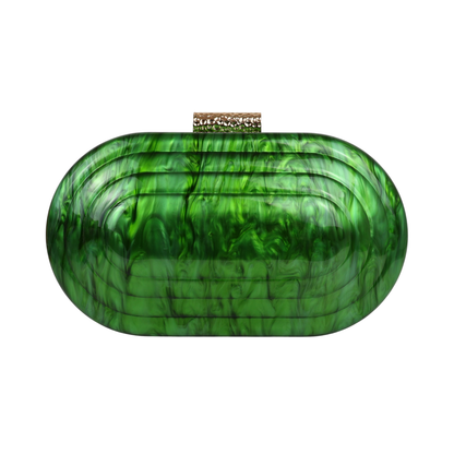 Bolsa de Festa Clutch Acrílico Oval Verde