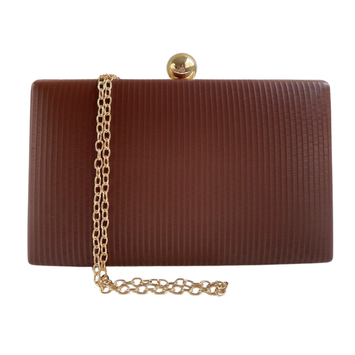 Bolsa Clutch Festa Vinil Marrom