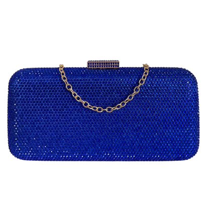 Bolsa de Festa Clutch Retangular Pedraria Azul