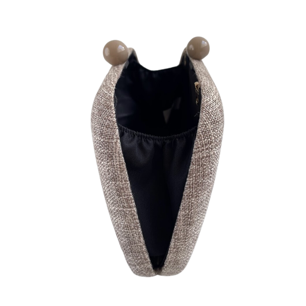 Bolsa de Festa Clutch Linho Marrom
