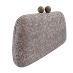 Bolsa de Festa Clutch Linho Marrom