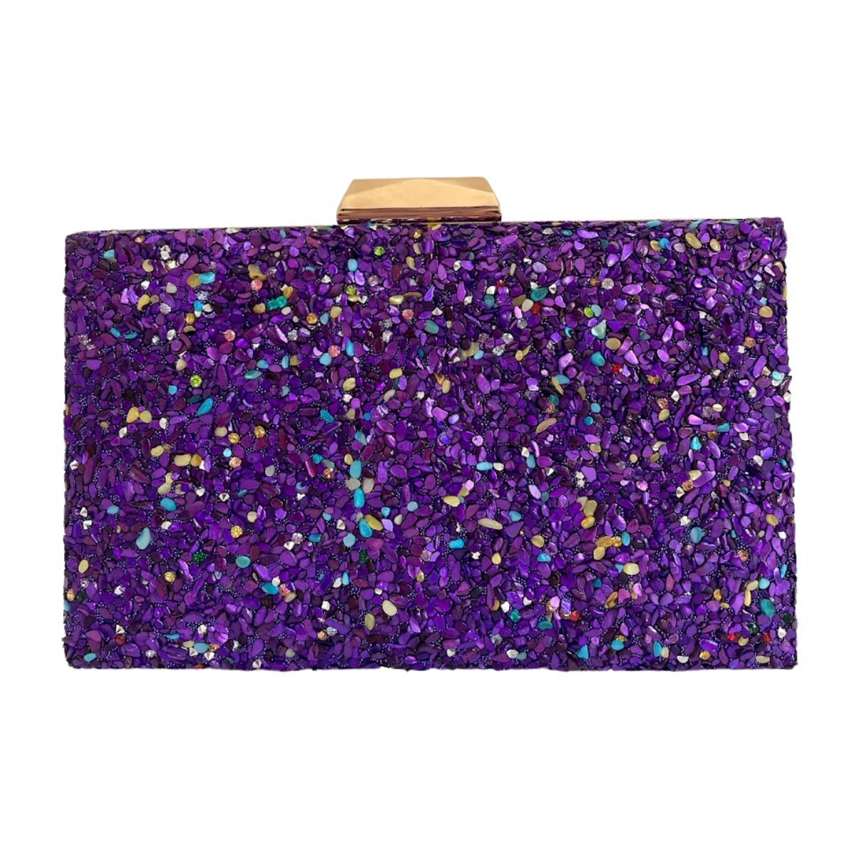 Bolsa Festa Clutch Pedraria Roxa