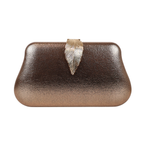 Bolsa Clutch Festa Fecho de Folha Bronze