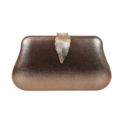 Bolsa Clutch Festa Fecho de Folha Bronze