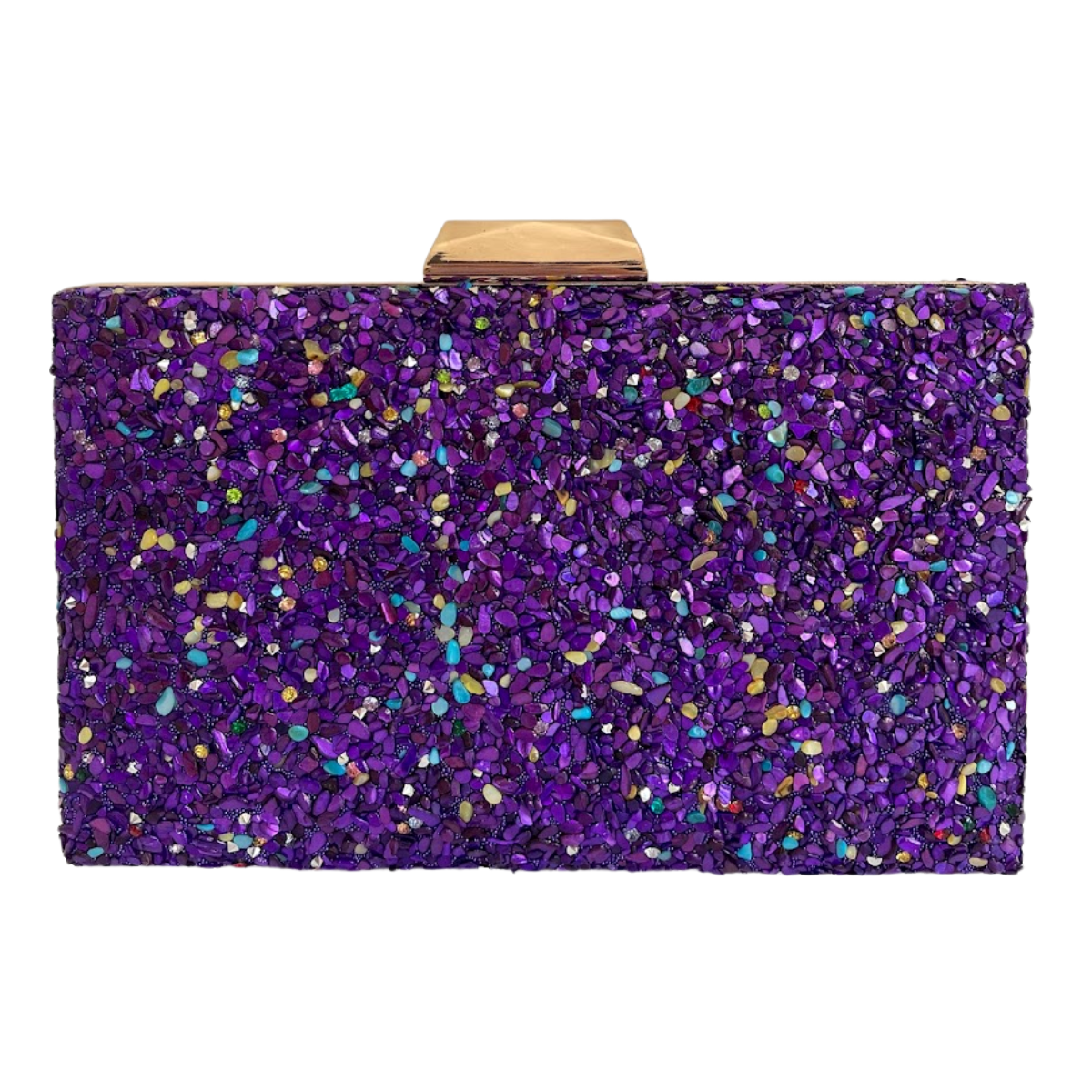 Bolsa Festa Clutch Pedraria Roxa