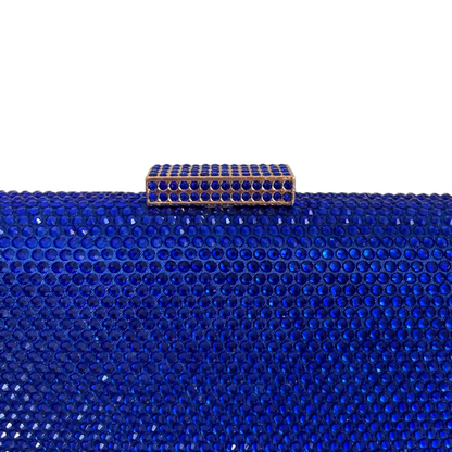 Bolsa de Festa Clutch Retangular Pedraria Azul