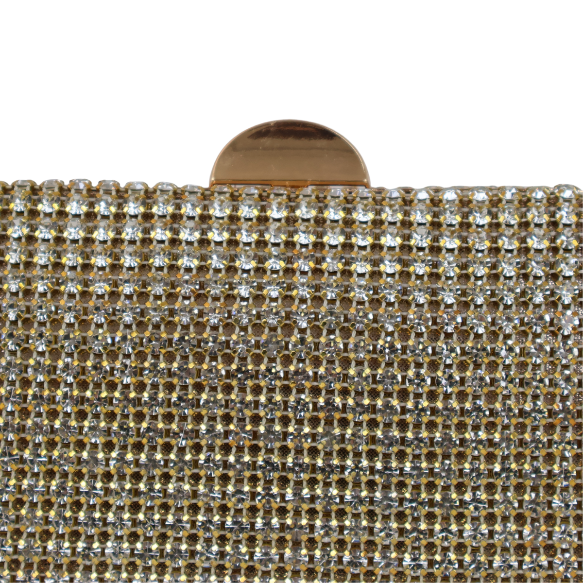Bolsa Festa Clutch Strass Dourada