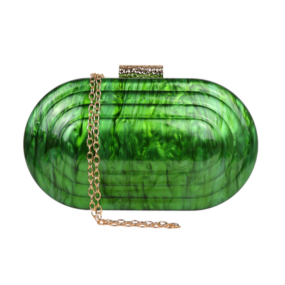 Bolsa de Festa Clutch Acrílico Oval Verde