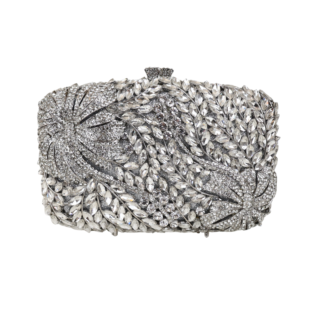 Bolsa Festa Clutch Pedraria Strass Prata