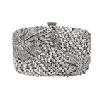 Bolsa Festa Clutch Pedraria Strass Prata