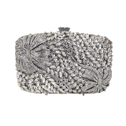 Bolsa Festa Clutch Pedraria Strass Prata