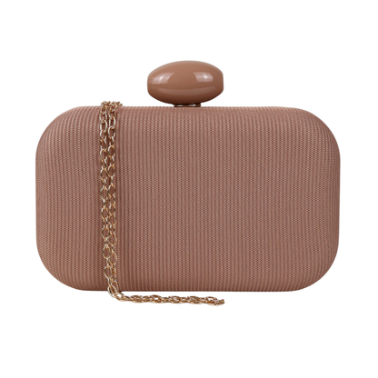 Bolsa Festa Clutch Tecido Bege