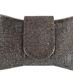 Bolsa Carteira de Festa Clutch Strass Prata Grafite - ReUse